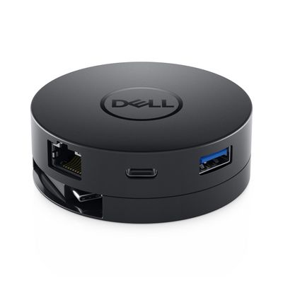 Dell Mobile Adapter DA300 - Docking station DA300, Wired, USB 3.2 Gen 2 (3.1 Gen 2) Type-C, 10,100,1000 Mbit/s, Black, 3840 x 2160