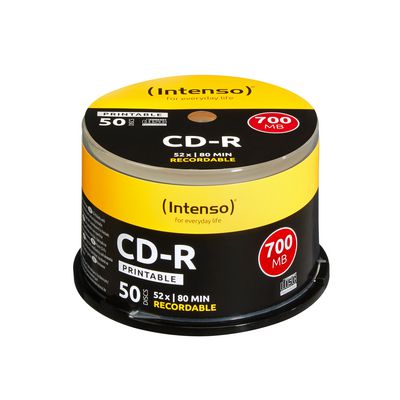 Intenso CD-R 80 / 700MB 52x Speed, printable, scr. res.