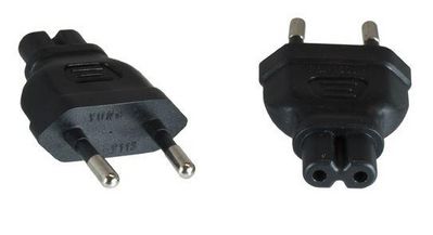MicroConnect Power Adapter EU Plug M - C7 F Europlug - C7 female, Black