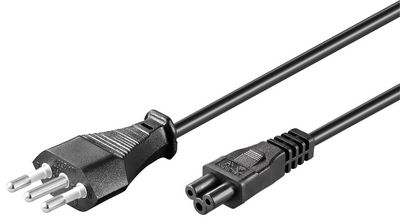 MicroConnect Power Cord Italy - C5 1.8m -  IMQ approved Black, 10A  H05VV-F3x0.75mm2 CU,