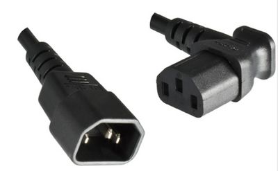 MicroConnect Power Cord 1.8m Extension C13-C14, Angled, Black. 0.75 mm?