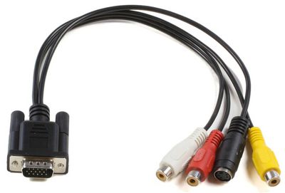 MicroConnect VGA to S-video 3x RCA 0,2m. MONGGSV, 0.2 m, VGA (D-Sub), RCA + S-Video, Black, Male/Female