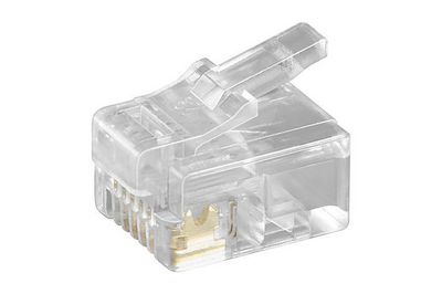 MicroConnect Modular Plug RJ12 6P6C, 10pcs Unshielded version, for round cables,  6pol. connected