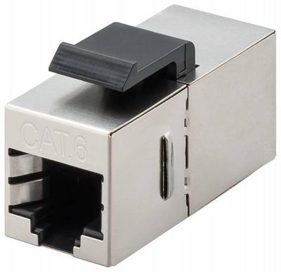 MicroConnect Keystone module CAT6, STP  RJ45 F-F 2 RJ45 female (8P8C)  pin out 1:1, for Keystone ports with 19.2 x 14.9 mm, Tested up to 250 MHz