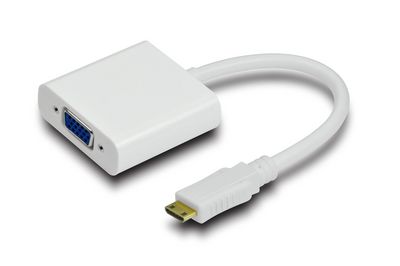 MicroConnect HDMI Mini 19C-VGA adapter M-F HDMI Mini type - VGA, White Supports : 1920 x 1080p@60Hz