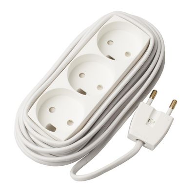 MicroConnect EL Socket 3 power outlet U/J  white 5m 5,0 meter cord