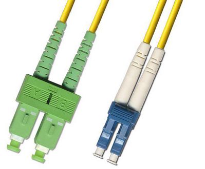 MicroConnect SC/APC-LC/UPC 0.5m OS2 Fibre  Patch Cable SM Duplex LSZH  OD: 2mm, 0.3db Yellow