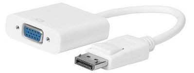 MicroConnect Displayport-VGA M-F, 15cm White, V1.2, Active Resolution : 1920 x 1080P
