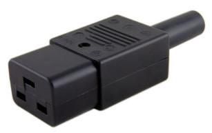 MicroConnect IEC Power Adaptor C19 Plug C19 Socket, Straight, Black 16A 250V