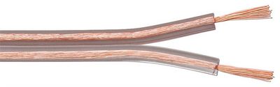 MicroConnect Speaker cable, 100m,  2x2,5mm?, Transparent cable  diameter 2 x 2,5 mm? CCA cable: 2x50/0,25 mm, outer: 3,8x8,0 mm .