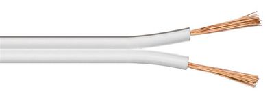 MicroConnect Speaker cable, 50m, 2x2,5mm?, white cable diameter 2 x 2,5 mm? CCA cable: 2x50/0,25 mm, outer: 3,8*8,0 mm.