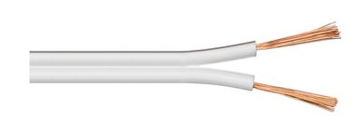 MicroConnect Speaker cable, 100m, 2x2,5mm?, white cable diameter 2 x 2,5 mm? CCA cable: 2x50/0,25 mm, outer: 3,8*8,0 mm.