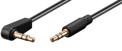MicroConnect 3.5mm Minijack Cable 0,5m 90? 3.5mm Minijack Cable Male-Male