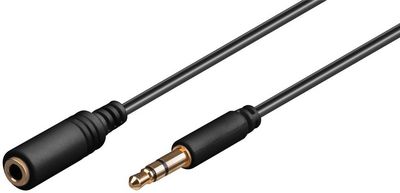 MicroConnect Headphone & AUX Cable, 0.5m Headphone and audio AUX Ext.  Cable 3.5 mm Minijack Male-Female