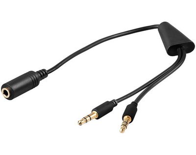MicroConnect Audio Cable, 0,4 meter Audio adapter Cable 3.5 mm to  2 x 3.5 mm Cable
