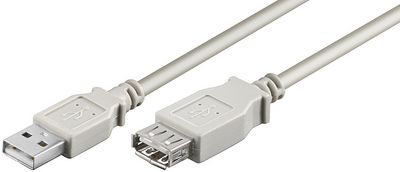 MicroConnect USB2.0 Extension A-A 0,1m M-F Grey, Hi-Speed cable Max. Transmission rate : 0.48 Gbit/s