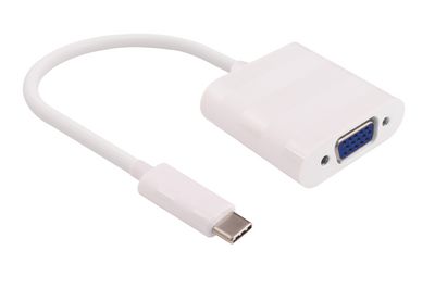 MicroConnect USB-C to VGA Adapter 0.2m Max. 1920x1080p@60Hz White, supports windows 10