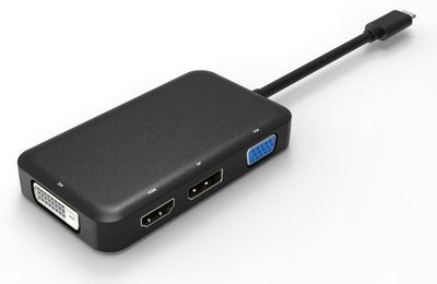 MicroConnect USB-C to DP / HDMI v1.4 / DVI-D 24+1 / VGA, Black Supports 3840x2160P/ 60HZ