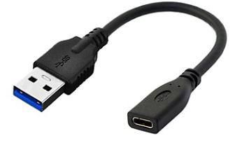 MicroConnect USB A - USB-C 0,2m USB 3.2  Gen 1 M-F Adapter, Black