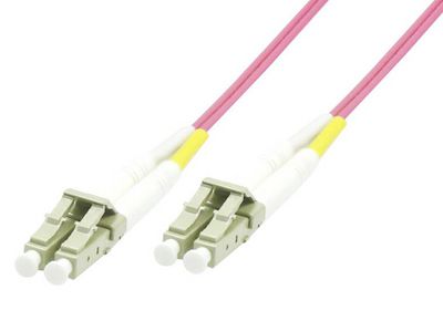 MicroConnect LC/UPC-LC/UPC 50m OM4 Fibre Patch Cable MM Duplex LSZH OD: 2mm, 0.3dB Erica Violet