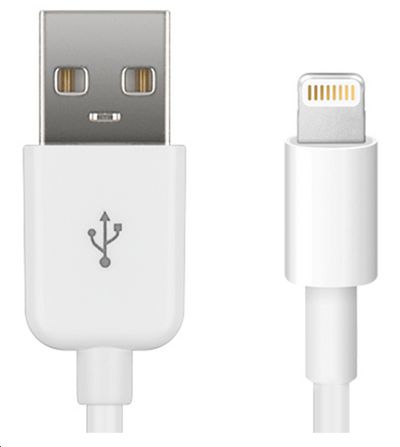 MicroConnect Lightning Cable MFI 1m, White 8Pin Lightning - USB A Male  Charging & Syncing, 2.4A
