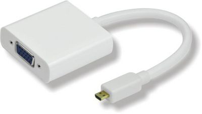 MicroConnect HDMI Micro - VGA adapter M-F HDMI Micro D type - VGA 25cm White, resolution : 1920 x 1080P@60Hz