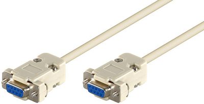 MicroConnect D-SUB/RS232 Female-Female 3m DB9 - DB9 , Null modem Pinout:DB9F - DB9F 6+1 - 4 2 - 3 3 - 2 4 - 6+15 - 5 7 - 8 8 - 7