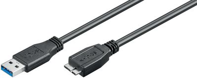 MicroConnect USB 3.2 Gen 1 A-B Micro 5m M-M triple shielded, black
