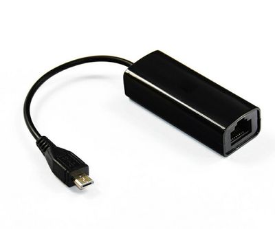 MicroConnect USB MICRO to Ethernet, Black USBMICROETHBB, Wired, Micro-USB, Ethernet, Black