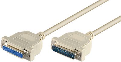 MicroConnect D-SUB Data Cable, 2m D-SUB/IEEE 1284 (25-pin) M-F seriell / serial 1:1, round cable