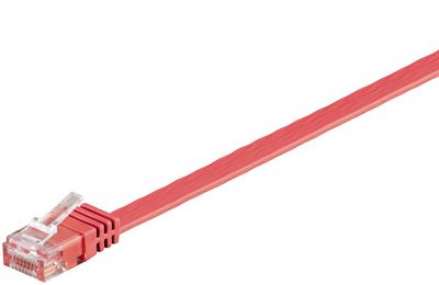 MicroConnect U/UTP CAT6 1M  Red Flat Unshielded Network Cable, PVC, 4x2xAWG 32/7 CU