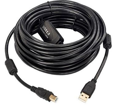 MicroConnect Active USB 2.0 A-B Cable, 10m With integrated  repeater/amplifier, Up to 480 Mbps data transfer