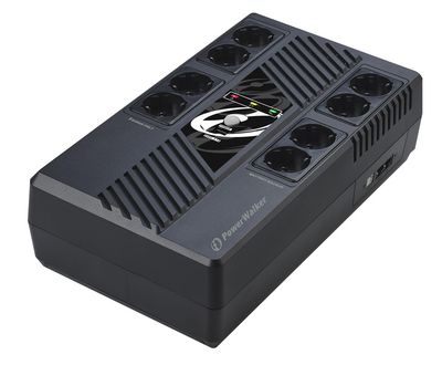 PowerWalker Power capacity: 1000VA / 600W, Output Power Factor: 0.60 Output: 8 x CEE 7/3 (Type F) Outlet Batteries: 1x 12V/9Ah VI 1000 MS,