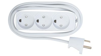 MicroConnect 3-way Danish Power Strip 1.5m With Earth, without ON/OFF  Switch