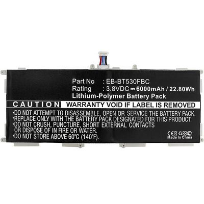 CoreParts Battery 26Wh Li-ion 3.8V 6800mAh for Samsung Gal Tab4 26Wh Li-ion 3.8V 6800mAh for Samsung Galaxy Tab 4 10.1 SM-T530, Galaxy Tab 4