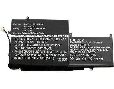 CoreParts Laptop Battery for HP 64.68Wh 11.55V 5600mAh 65Wh Li-Pol 11.55V 5600mAh Black, Spectre X360 15, Spectre X360 15 AP011DX, Spectre X360 15