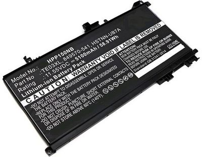 CoreParts Laptop Battery for HP 59.00Wh  11.55V 5100mAh 59Wh Li-ion  11.55V 4380mAh Black, Pavilion 15 UHD, Pavilion 15-BC