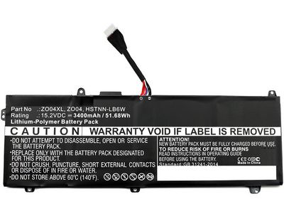 CoreParts Laptop Battery for HP 51.68Wh  15.2V 3400mAh 52Wh Li-Pol  15.2V 3400mAh Black, Zbook Studio G3