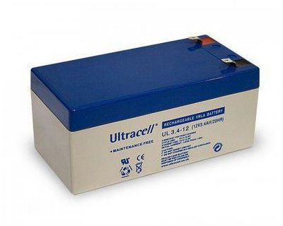 CoreParts Lead Acid Battery 40.8Wh 12V 3.4Ah UL3.4-12 Connection, type Faston (4.8mm)