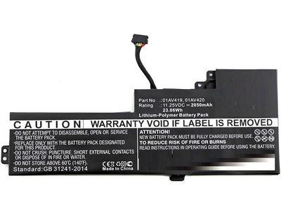 CoreParts Laptop Battery for Lenovo  22.80Wh 11.4V 2000mAh 23Wh  Li-Pol 11.25V 2050mAh Black, ThinkPad T470, ThinkPad T470 20HD002TCD, ThinkPad