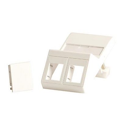 Lanview Wall plate, angled, for 2 x keystone. Fits 50x75 mm LK FUGA outlet, white