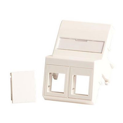 Lanview Wall plate, angled, 2 x keystone for 50x75 mm Clickline outlet white