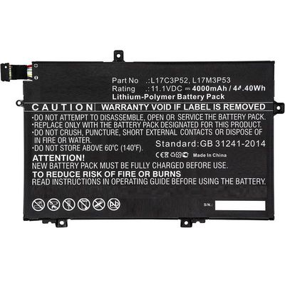 CoreParts Laptop Battery for Lenovo  44.00Wh 11.1V 4000mAh 44Wh  Li-ion 11.1V 4000mAh Black, 20LS0015UK, 20LS0016MH, 20LS001WAU, 20LSS09C00,