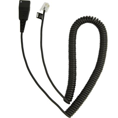 JABRA QD Cord to RJ10, coiled, 0,5 - 2 meters, for Lucent Callmaster V, VI, Cisco 79xx and PLX A22