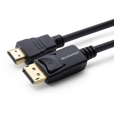 MicroConnect DisplayPort 1.2 to HDMI Cable DisplayPort Male - HDMI Male  OD: 6.0MM, Gold-plated connectors, Signal direction: DisplayPort to HDMI