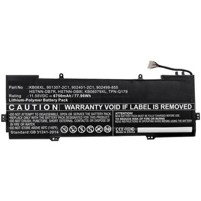 CoreParts Laptop Battery for HP 79.00Wh  11.55V 6840mAh 77.96Wh Li-Pol  11.55V 6750mAh Black for HP Notebook, Laptop Spectre x360 15 bl012dx, Spectre