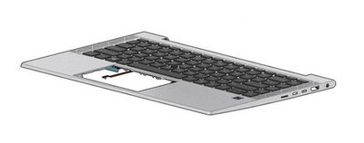 HP Top Cover W/Keyboard CP+PS BL  PVCY INTL M36311-B31,  Keyboard, Dutch, Keyboard backlit, HP