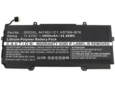 CoreParts Laptop Battery for HP 44.46Wh  11.4V 3900mAh 44Wh Li-Pol  11.4V 3900mAh Black, Chromebook 13 G1