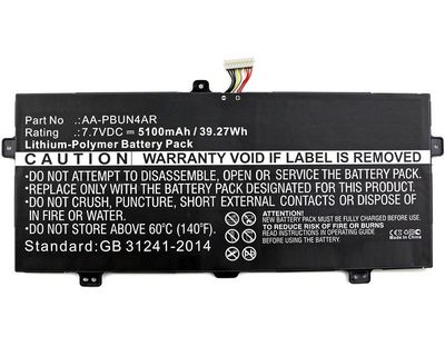 CoreParts Laptop Battery for Samsung 39.27Wh 7.7V 5100mAh 31Wh Li-Pol 7.7V 4000mAh Black, 900X5L, 900X5L-K01, 900X5L-K02, 940X3L-K02, ATIV