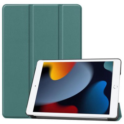 CoreParts Cover for iPad 7/8/9 - Dark  Green for iPad 7/8/9  (2019-2021) 10.2inch Tri-fold Caster Hard Shell Cover with Auto Wake Function -